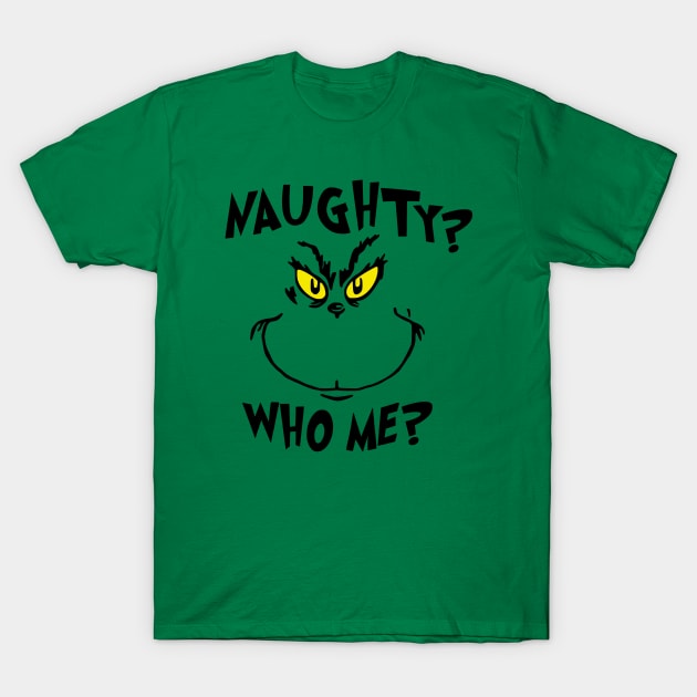 Naughty Grinch Funny Christmas Gift For Kids T-Shirt by albertperino9943